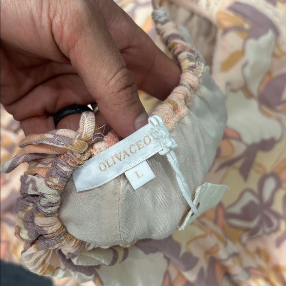 Floral midi Dress with Lace Detail and pockets - Picture 4 of 4